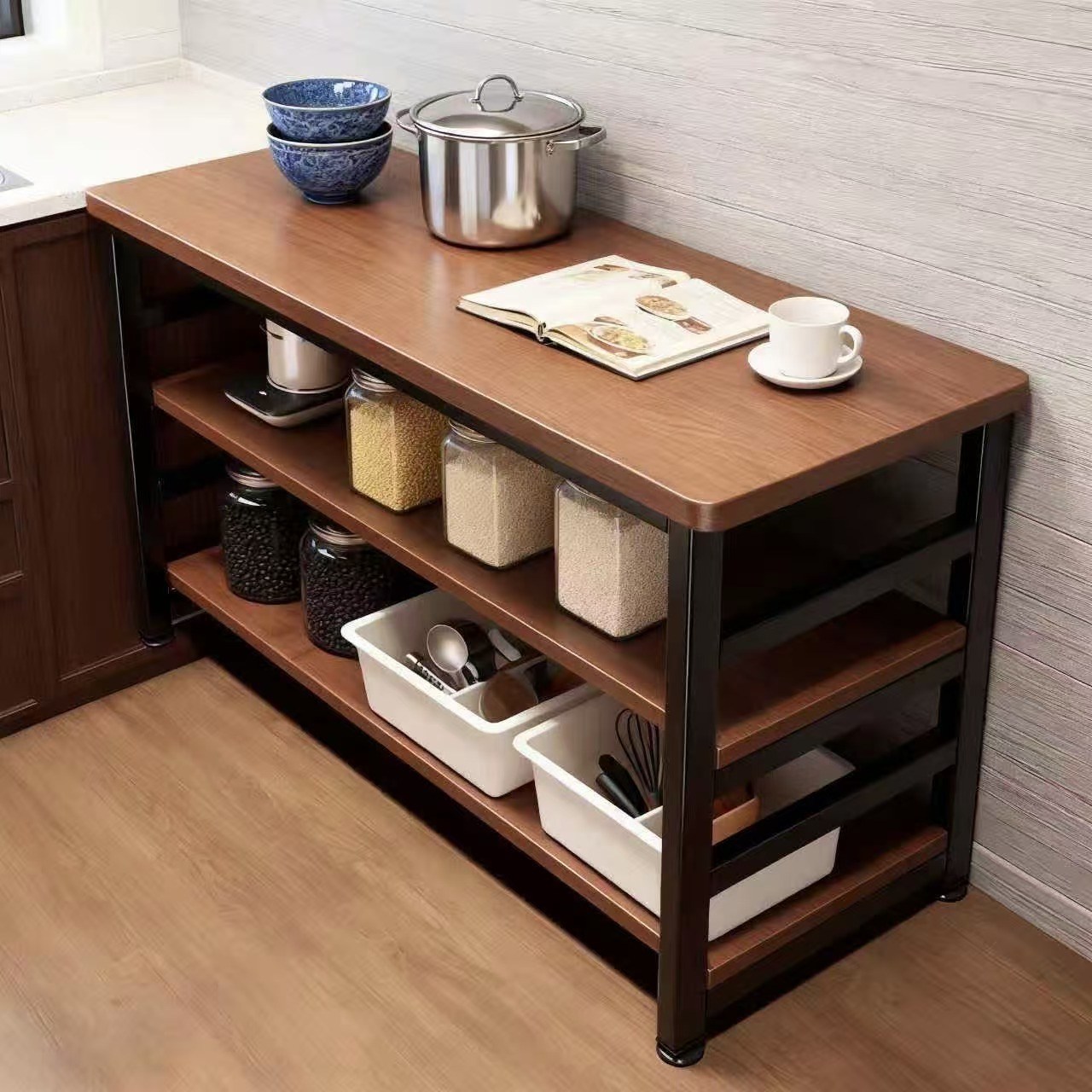 Seekfun 업그레이드 주방 수납장 하중240kg 3단 테이블 튼튼한 와이드 수납 선반 식탁 렌지대 작업용 62,230원