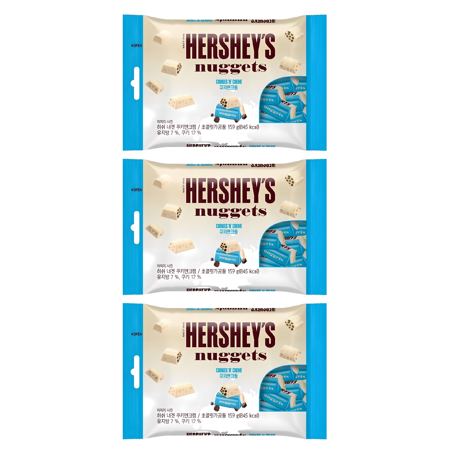 허쉬 너겟 쿠키앤크림 초콜릿, 159g, 3개 15,300원