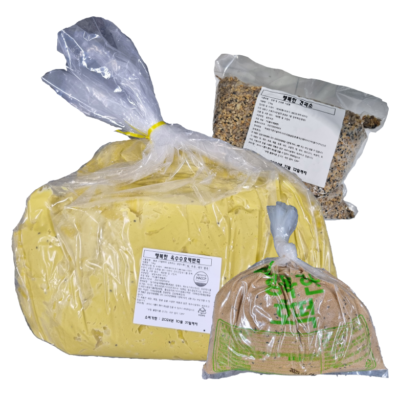 행복한 옥수수호떡반죽(10kg)+호떡소(1.2kg 2개) 세트 64,000원
