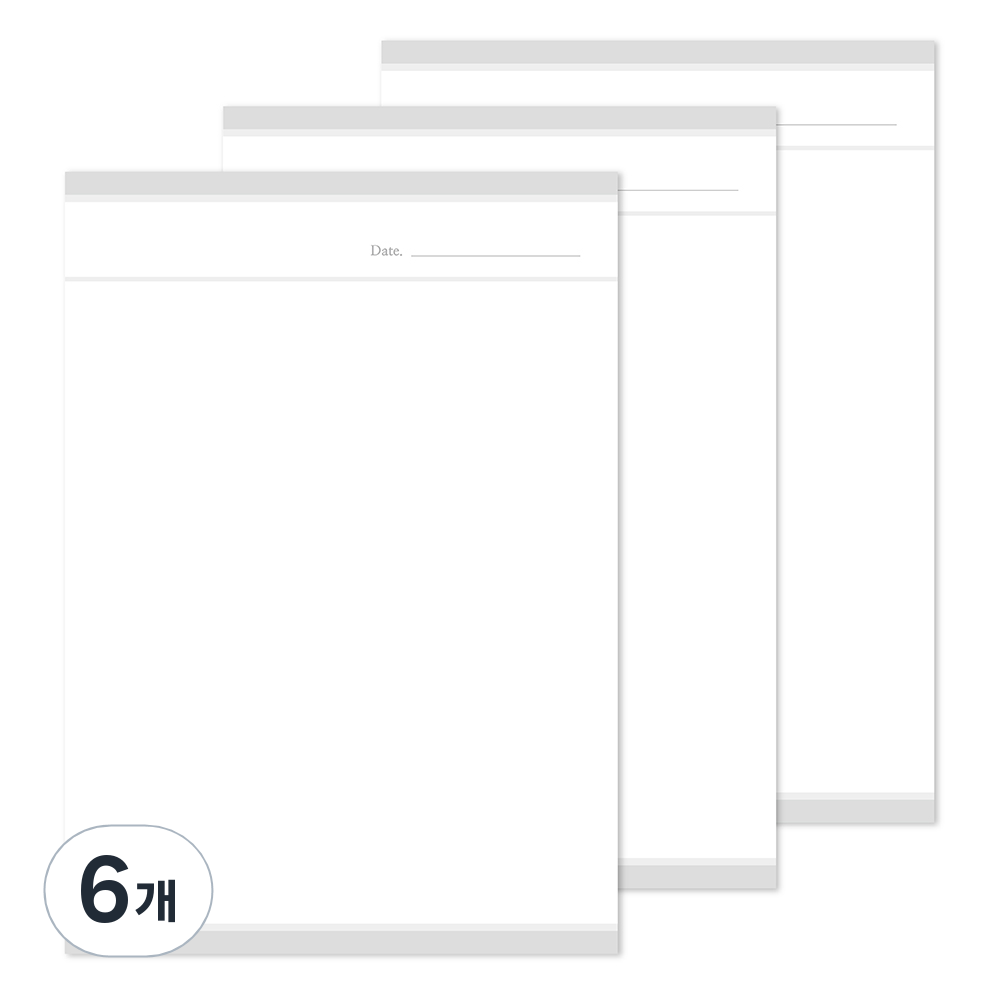 캠퍼스 무지 노트패드 A4, Gray, 100매, 6개 31,200원