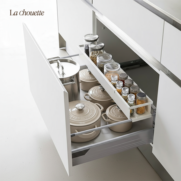 라슈에뜨 라슈에뜨 주방 싱크대 하부장 슬라이딩 확장형 보조선반 길이연장 공간활용 조미료 수납 선반, 1개 20,900원