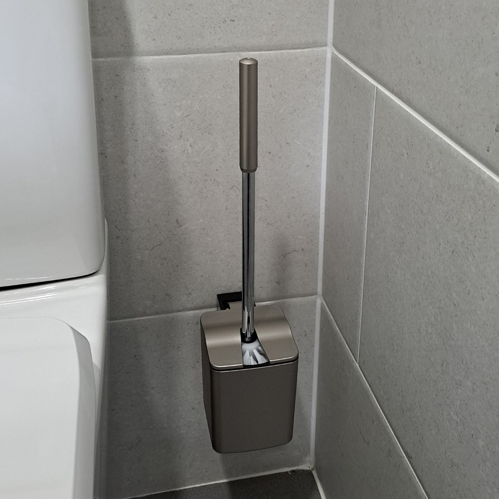 무타공 벽부착 사틴 화장실변기솔 벽고정 스텐골드 변기청소솔 29,900원