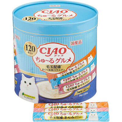 이나바 챠오츄르 고급형 대용량 애묘간식 120개입 헤어볼 3종 버라이어티 콤보세트 89,150원