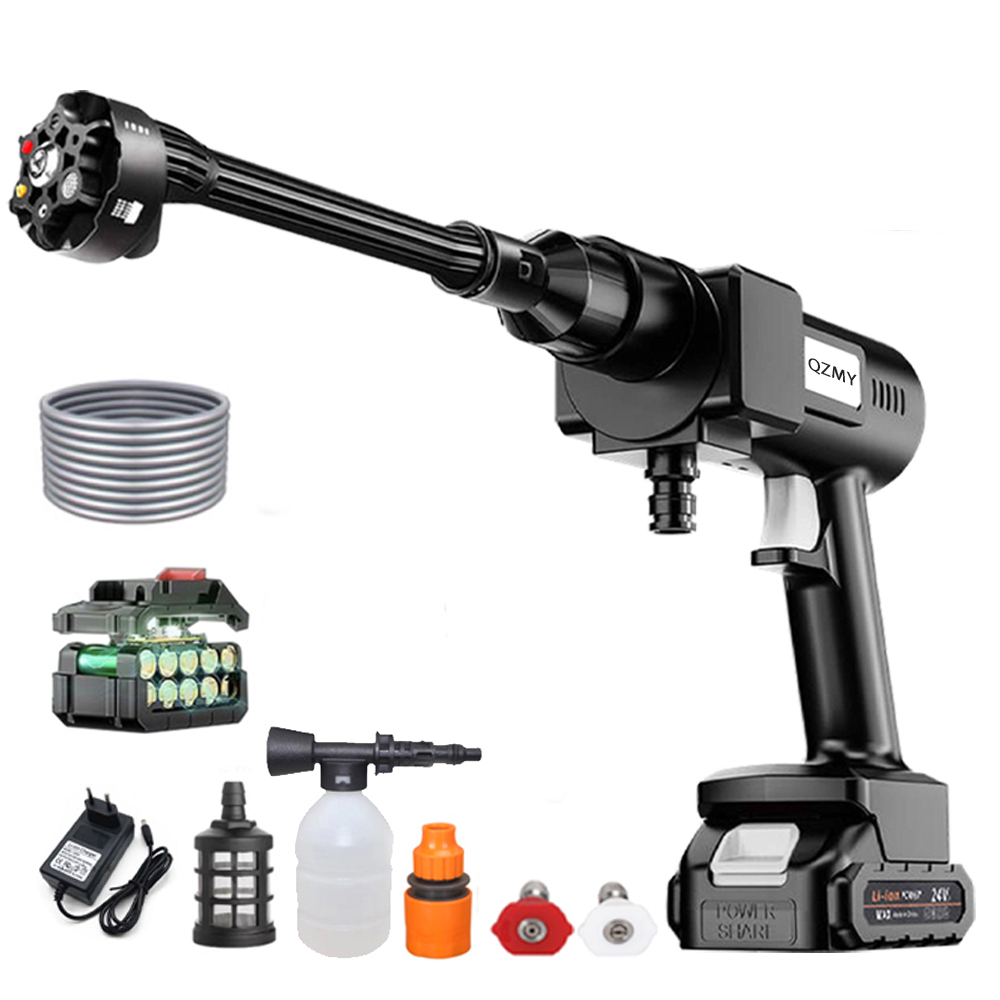 [QZMY] 21V 독일기술 무선 충전 고압 세척기 건 세차기 무선 물대포 쏘고쏘고 365 고압 분사기 물분사량 1분 6L, 1세트(배터리 1개+수납함+5 미터 수도관) 68,900원