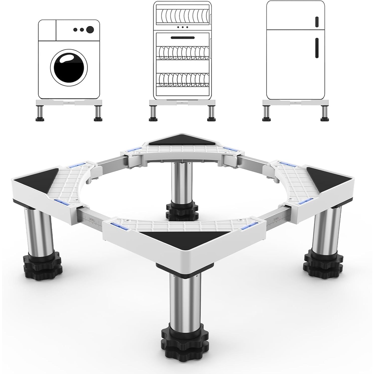 세탁기 냉장고 받침대 높이조절 진동소음감소 방수방진 다용도 바닥보호 거치대 22,510원