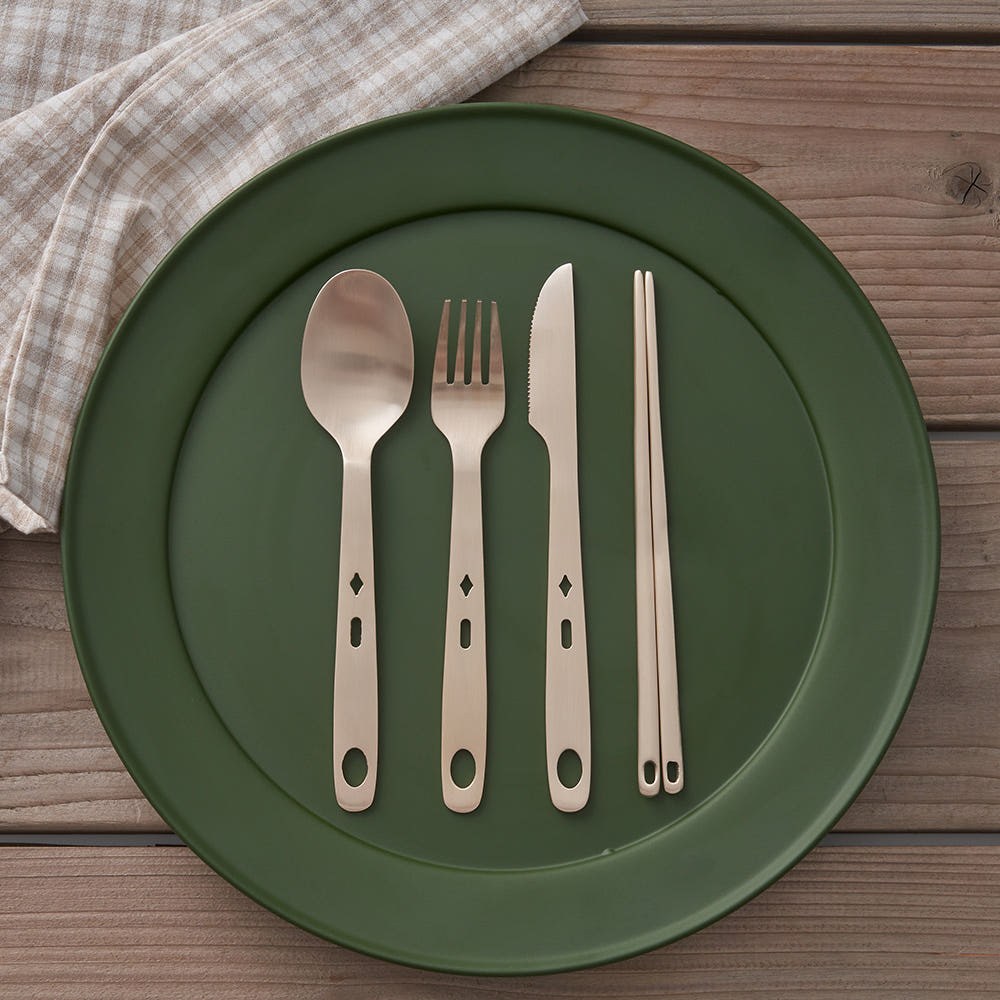 놋반 안성맞춤 방짜유기 캠핑커트러리 풀세트(5P) 전용파우치, 01. 1인 풀세트, 1개 46,000원