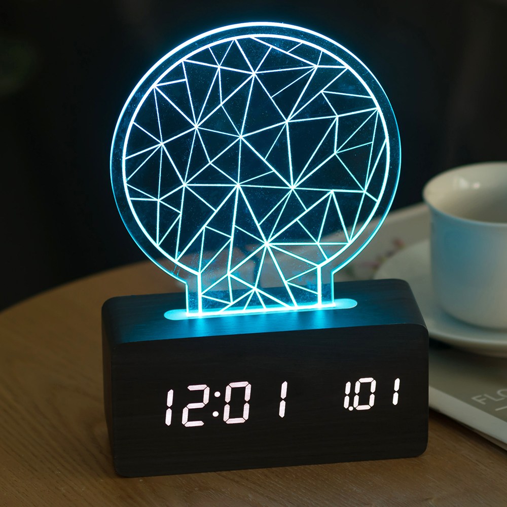 팀브로스 우드 로맨틱 무드등 탁상시계-블랙전구, 단품 38,900원