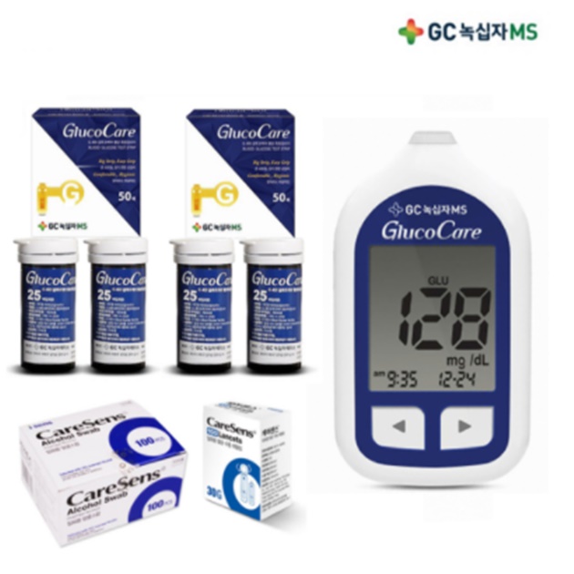 녹십자MS 당뇨체크 글루코케어 혈당측정기+시험지100매+침100개+알콜솜 100매 혈당측정세트_제이컴퍼니 출고 39,000원