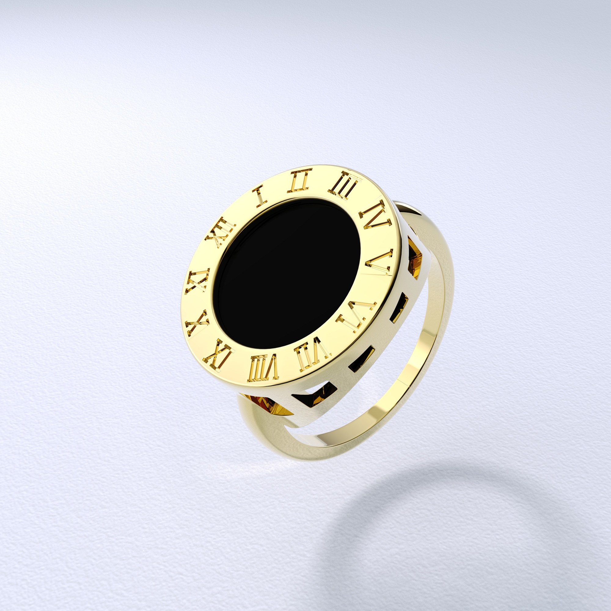 14k 18k 로즈골드 반지 로마숫자 원석 오닉스 (R331) 653,090원