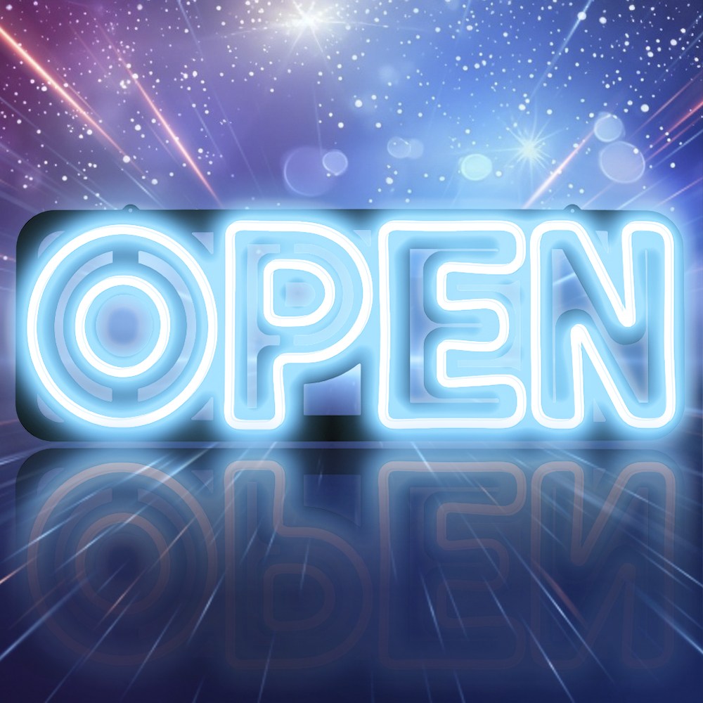 LED보드나라 OPEN 영업중 네온 LED보드 7가지 다양한 패턴의 점멸기능 영업중 NEON간판 카페 24시 미용실 약국 전광판 109,800원