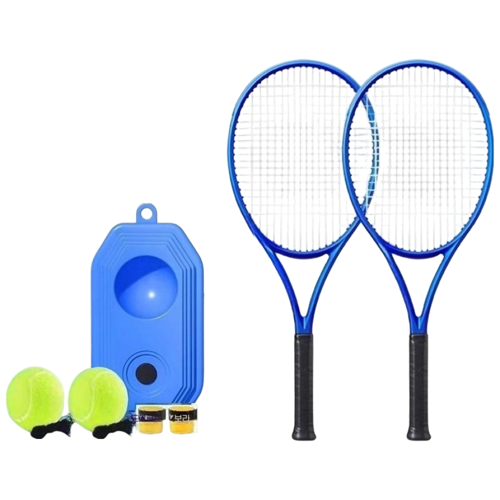 청소년용 인기 테니스 트레이너 세트 초보자 성인 겸용 단독 연습 스트링 리턴 시스템 자동 연습기, 1세트, 푸른색, 성인용 테니스 라켓 42,990원