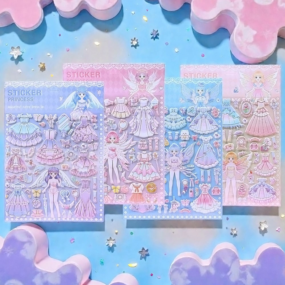 1+3 씨스앤홈 말랑말랑 프린세스 요정나라 드레스업 입체 스티커 4종 세트 폭신 스트레스 해소 스티커 놀이, 절강경화문화과학기술유한공사, 요정나라 14,900원
