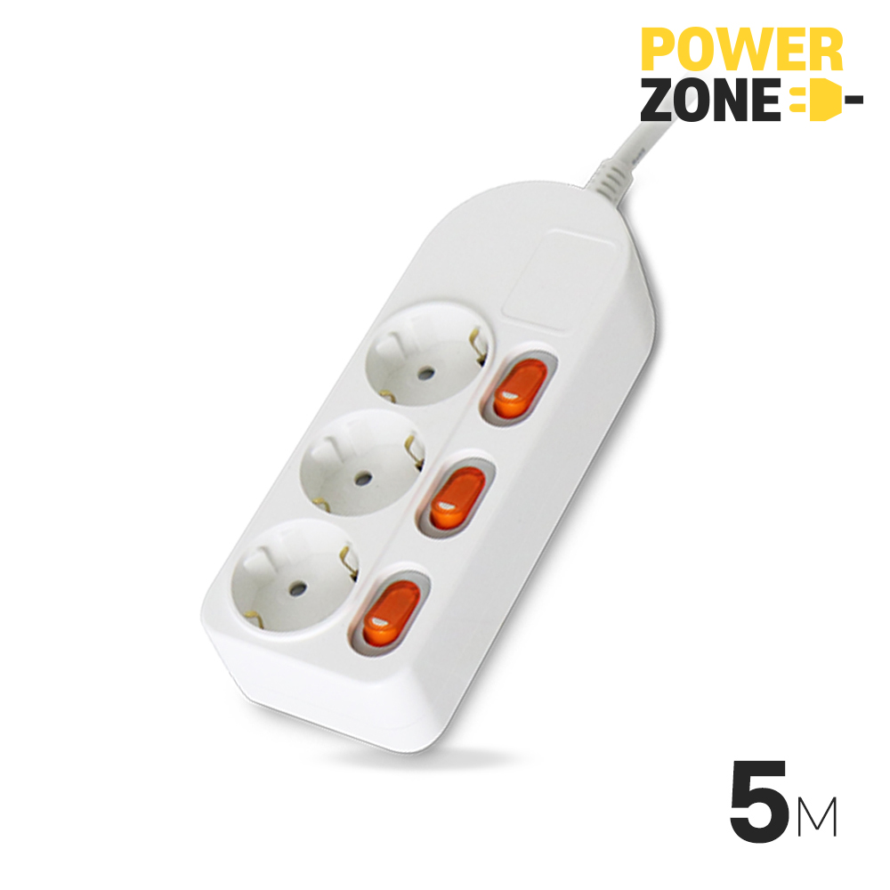 파워존 멀티콘센트 개별스위치 3구 5M 화이트 16A, 1개, 단품, 화이트 14,900원