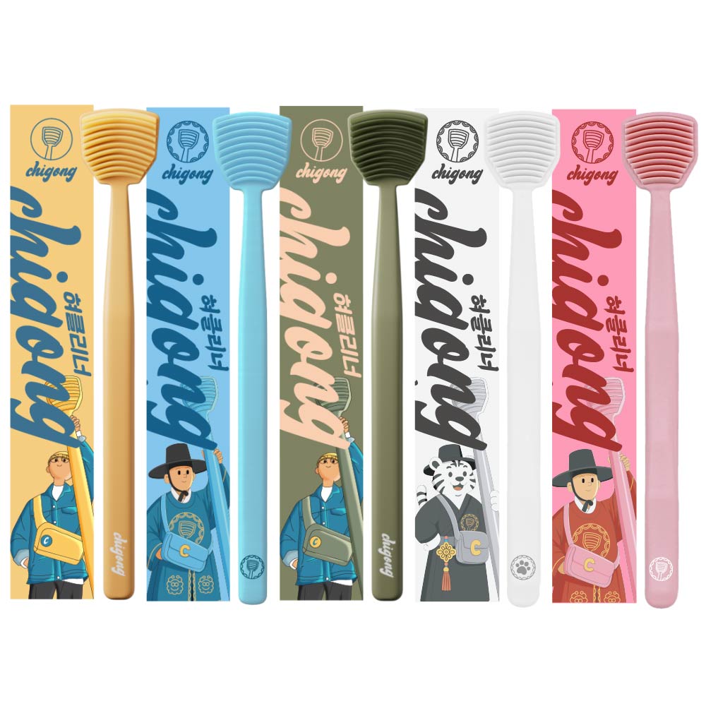 치공 SGS 사탕수수 혀클리너 5P 청룡포 적룡포 백호 그린 옐로우 대한민국 국내제조 회사용 선물용 여행용, 10g, 5개 16,880원