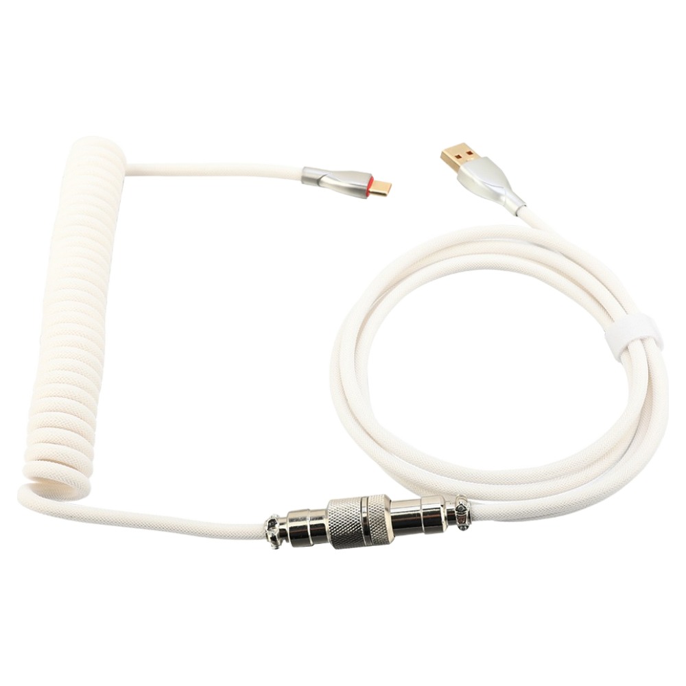 지클릭커 코일형 Type C 키보드 항공 커넥터 케이블, 화이트, 1개, 150cm 10,900원