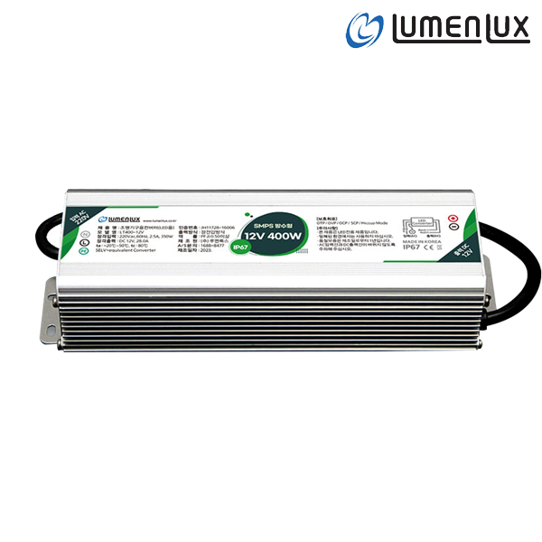 루멘룩스 SIMPLE 국산 IP67 방수 SMPS 12V 400W 출력28A 336W LED 조명기구용컨버터 니트릴장갑 2개 포함, 1개 40,800원