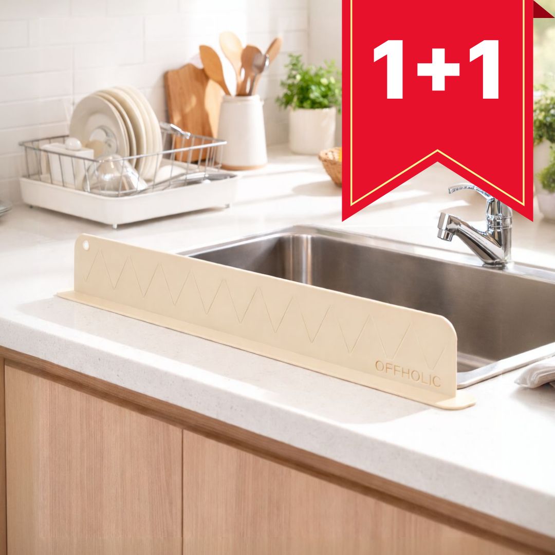 OFFHOLIC 싱크대 물막이 실리콘 물튀김방지 1+1, 크림화이트, 1세트 10,000원