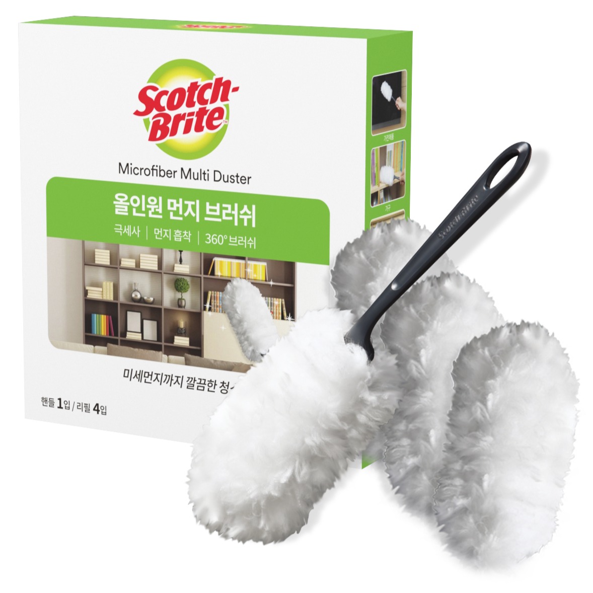 스카치브라이트 쓰리엠 올인원 먼지 브러쉬 핸들 + 리필 4입 세트 9,080원