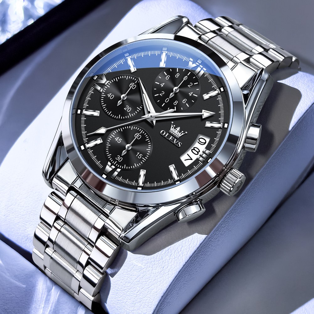 OLEVS 남자 시계 명품시계 방수 메탈 크로노그래프 날짜 기능 비즈니스 캐주얼 패션 시계 36,600원