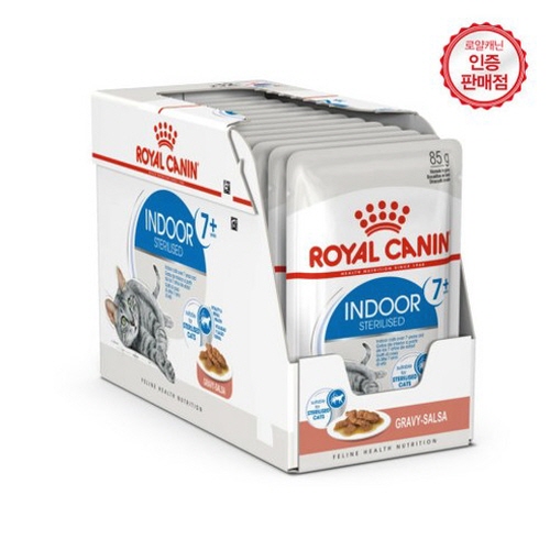 로얄캐닌 습식 고양이 사료 그레이비 인도어 7+ 85g, 닭, 85g, 12개 21,650원