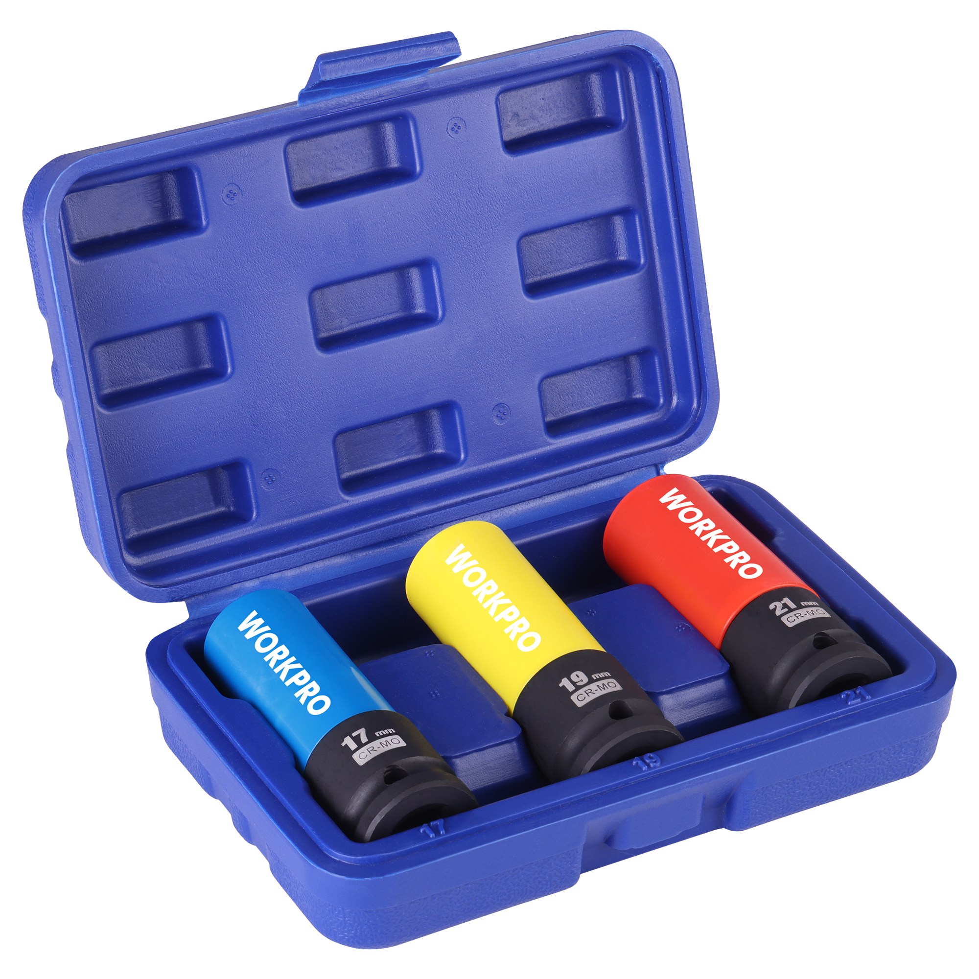 WORKPRO 3PC 1/2인치 롱 너트 소켓 커버형 휠 복스알 +수납함, 현재가 29,860원