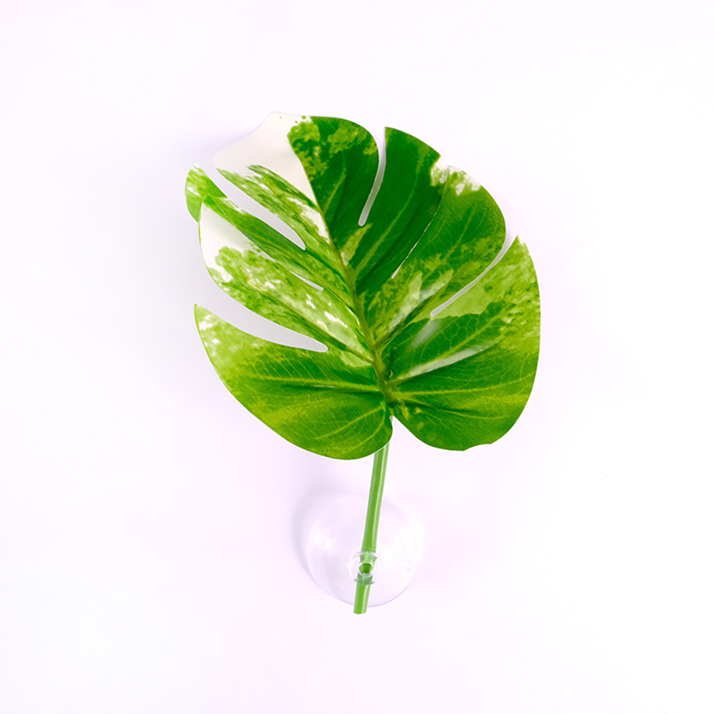 레몽크리프 크레스티드게코 파충류 몬스테라 조화 장식, 그린, 1개 3,900원