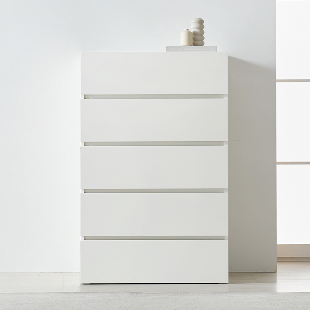 베이스 속 깊은 광폭 서랍장 800 방문설치, 화이트, 5단 239,000원
