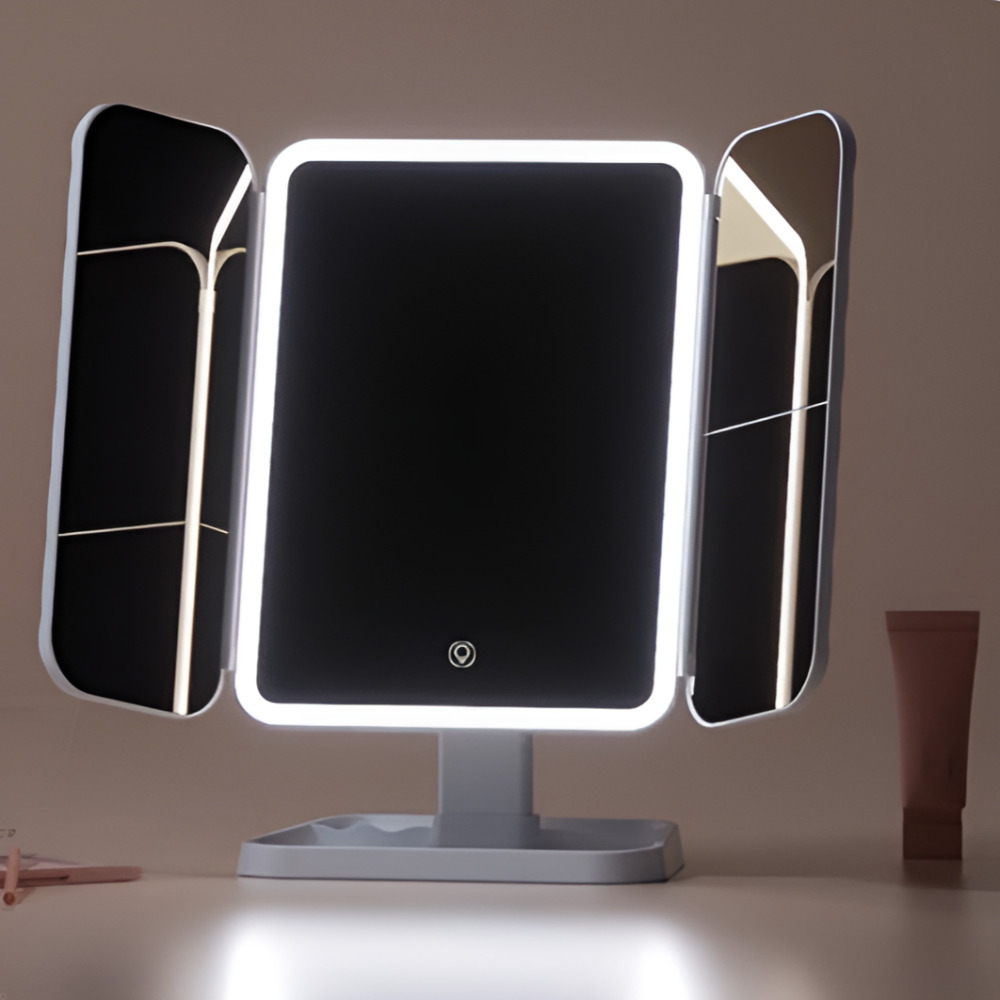 하루 접이식 화장대 무선 LED 조명 탁상 거울, 스노우 화이트 19,590원