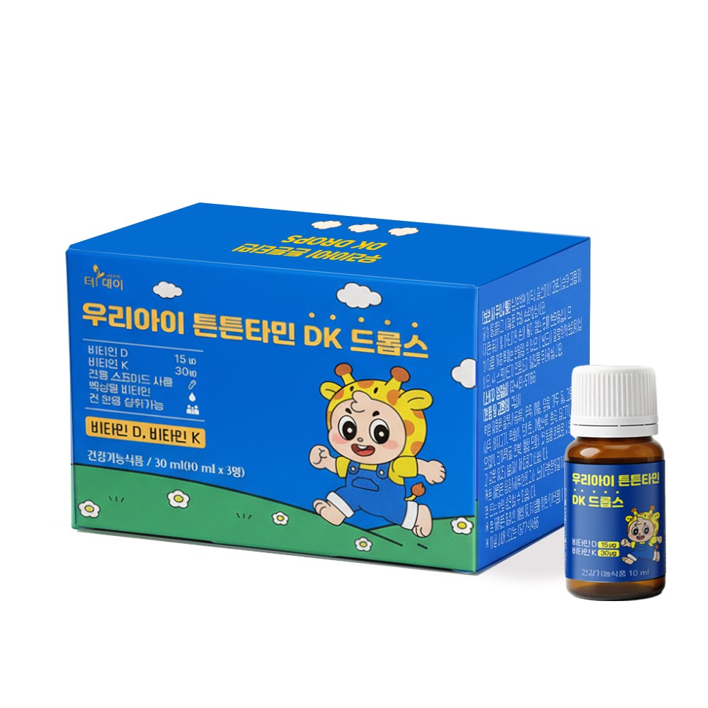[더데이] 아기유산균 비타민D 베이비 신생아 키즈 액상유산균 튼튼타민DK 드롭스, 3개, 10ml 82,900원