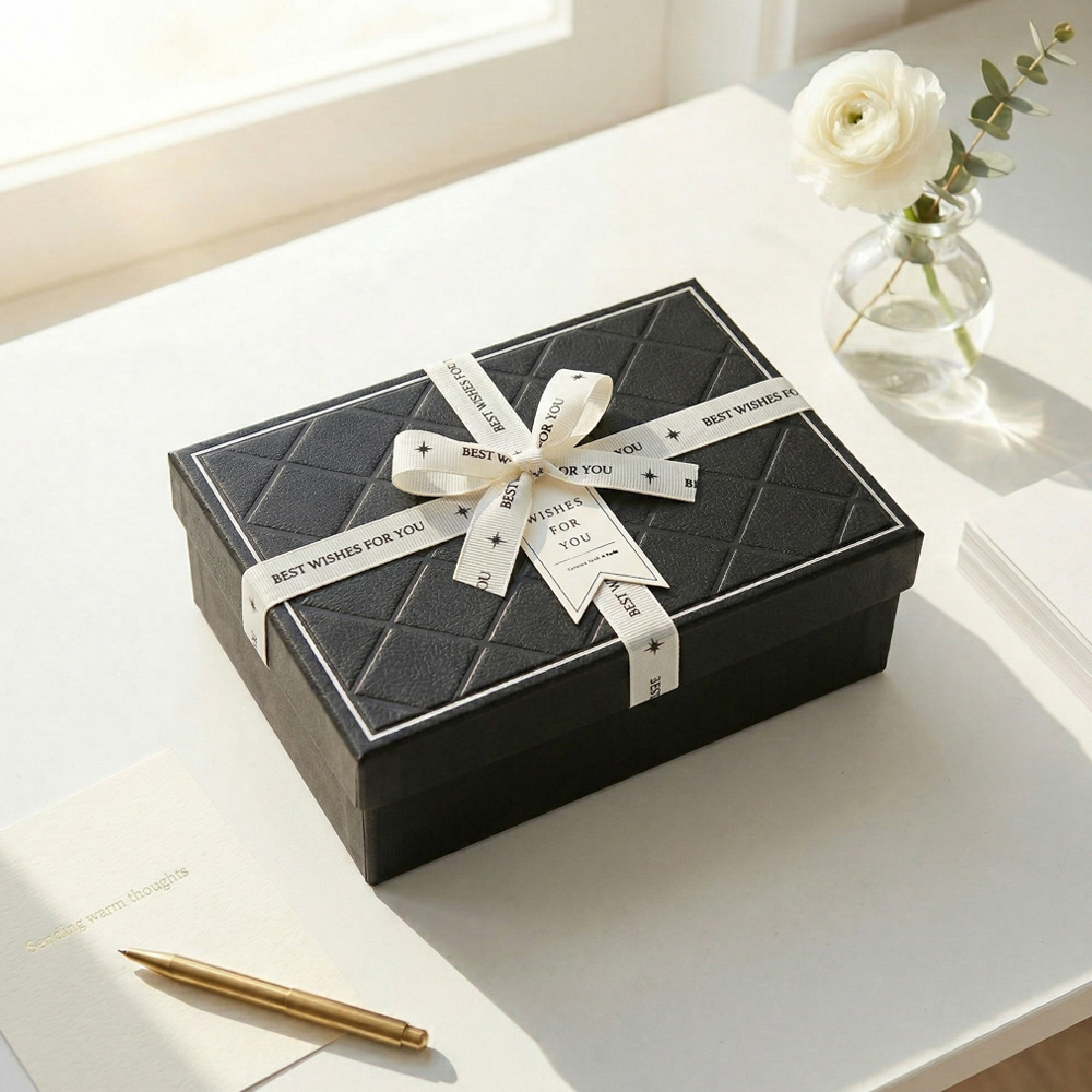 리드홈 더베스트 리본 포장박스 선물상자 중, 블랙, 1개 7,900원