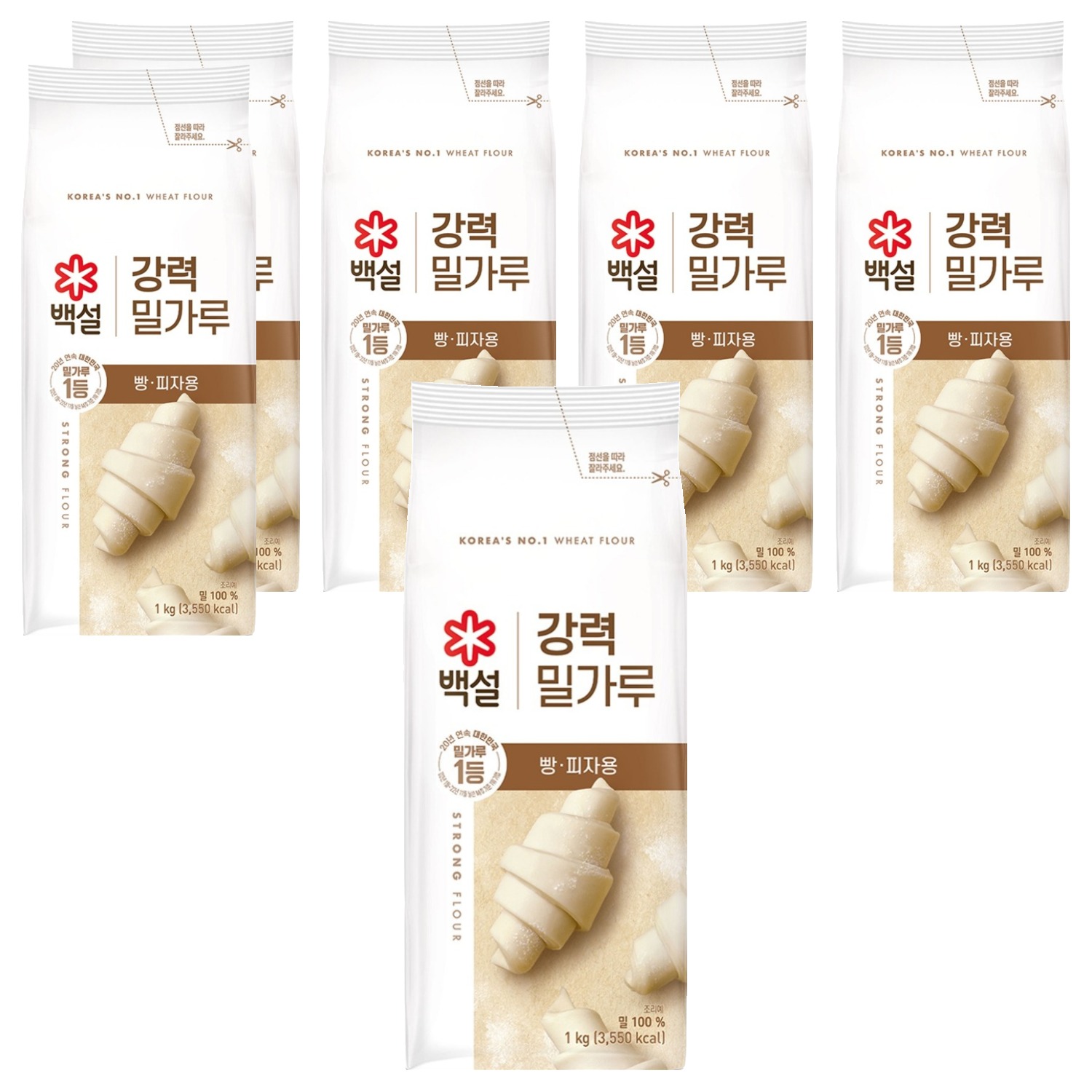 백설 강력 밀가루, 1kg, 6개 15,550원