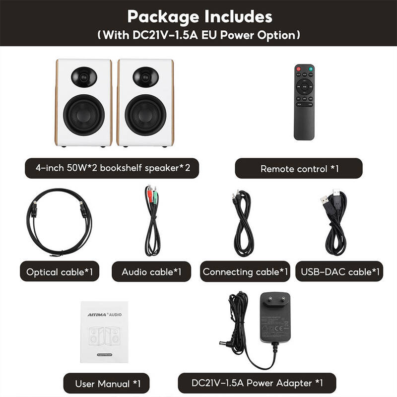 레트로 블루투스 스피커 AIYIMA S600 블루tooth 책장 액티브 홈 오디오 40WX2 HiFi 출력 서브우퍼 화이트 우드 ARC/USB/RCA 입력 24bit 48Khz 133,000원