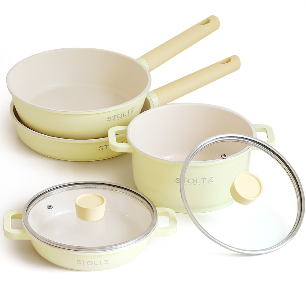 슈톨츠 쿡웨어 인덕션 IH 4종 (20양수+20전골+24팬+24웍팬) 국내생산 통주물 냄비 후라이팬, 레몬머랭, 1개, 알뜰 전골세트 4종 123,900원