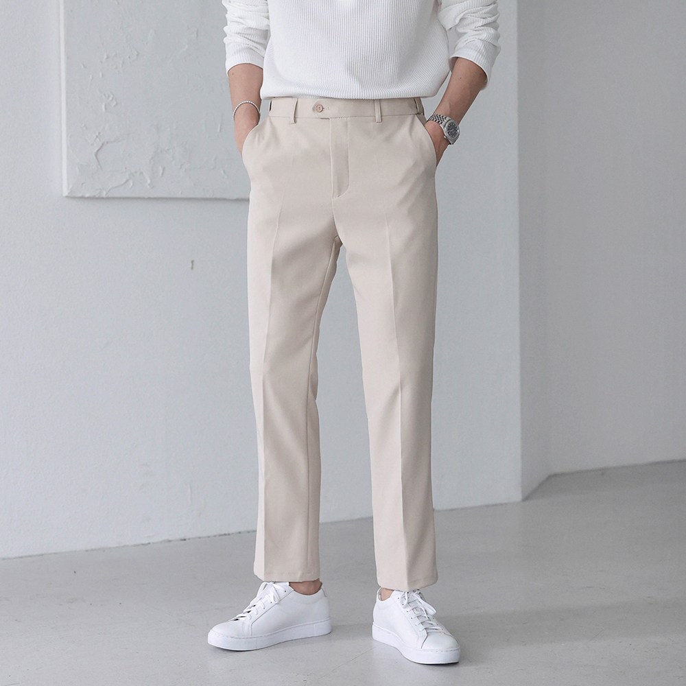 베이직바이블 남자 시크릿 히든밴딩 스판 슬랙스 10부 빅사이즈 링클프리 구김방지 남성 팬츠 바지(4color) 29,900원