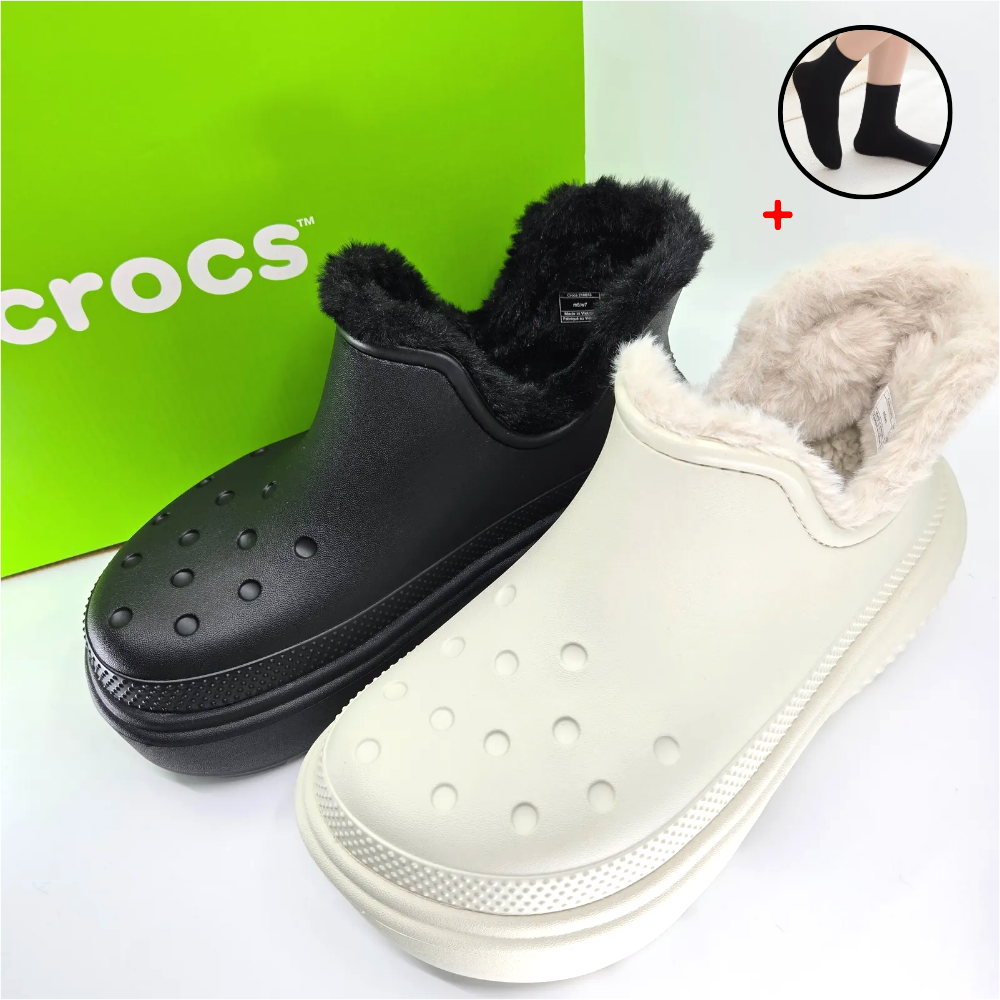 정품 크록스 스톰프 라인드 쇼티 부츠 키높이 통굽 방한 겨울 털 신발 숏부츠 crocs 탐나고 무지 양말 109,800원