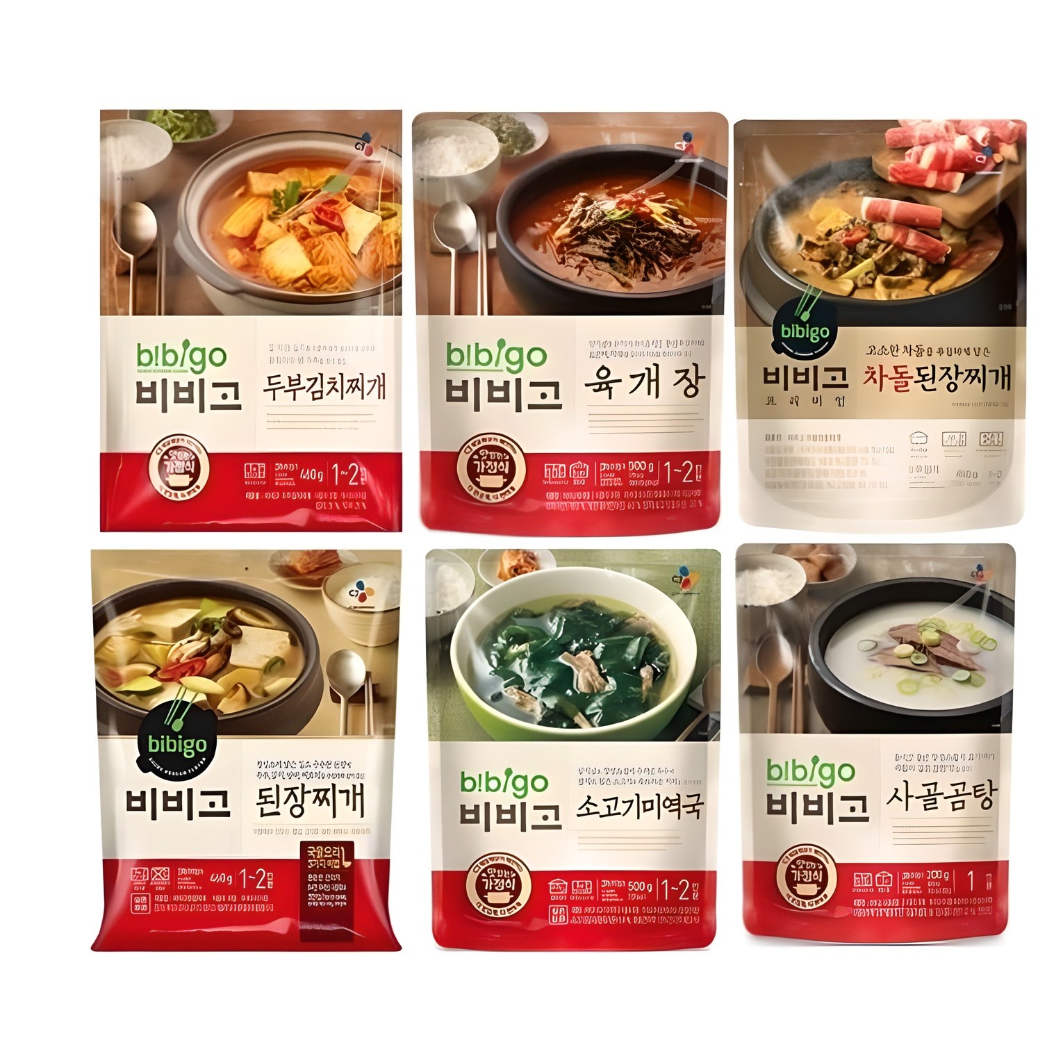 [꾸리미] 인기 즉석 탕 찌개 6종(두부김치+된장찌개+사골곰탕+육개장+미역국+차돌된장찌개) 22,970원