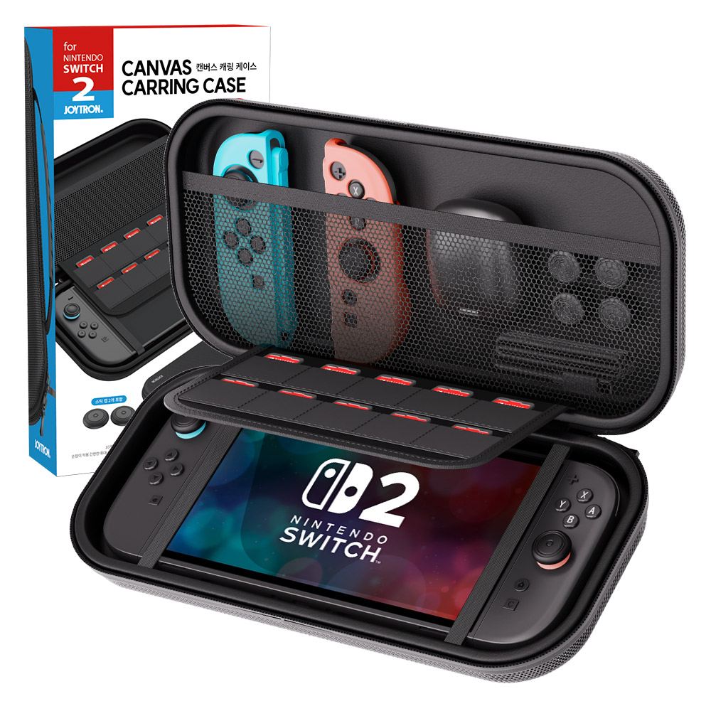 조이트론 닌텐도 스위치2 프리미엄 1680D 캔버스 캐링 케이스 + 조이콘캡 2p 세트 10,800원