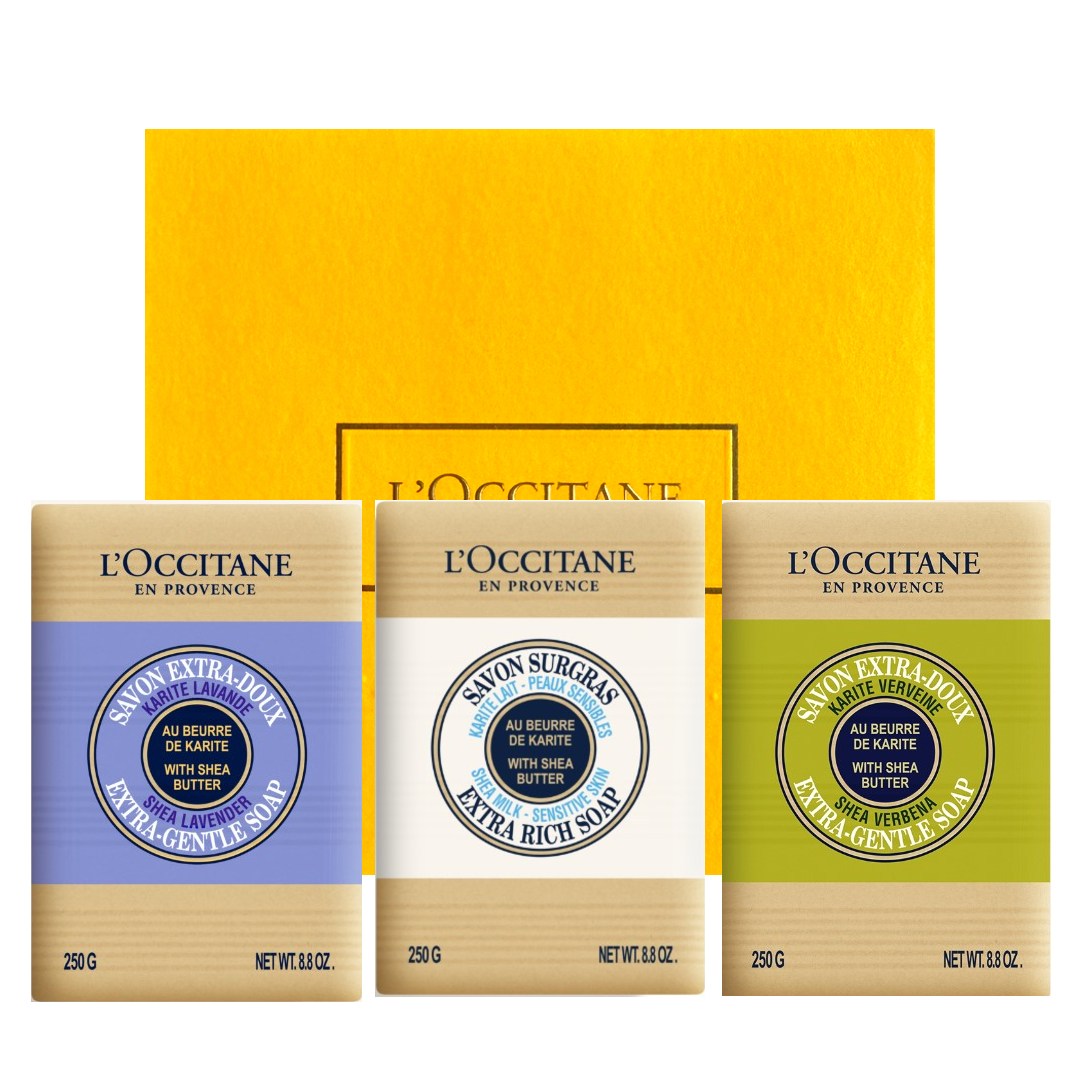 록시땅 시어 버터 솝 밀크1&버베나1&라벤더1 트리오 선물세트, 3개입, 250g 63,000원