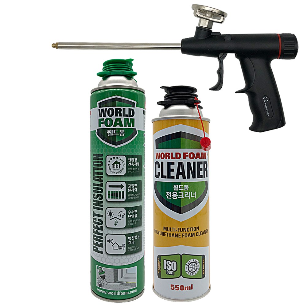 [셋트판매] 함일셀레나 우레탄폼 국산 월드폼 건타입 750ml + 폼건 + 클리너 49,500원