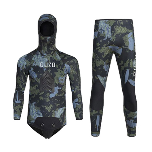OUZO 오픈셀 프리다이빙슈트 남성 후드 웻슈트 다이버슈트 5mm 투피스형 178,000원