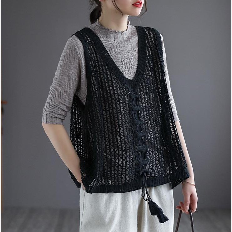 차쿠 여성 그물조끼 빈티지 니트 조끼 뱃살커버조끼 봄 여름 6색상 24,800원