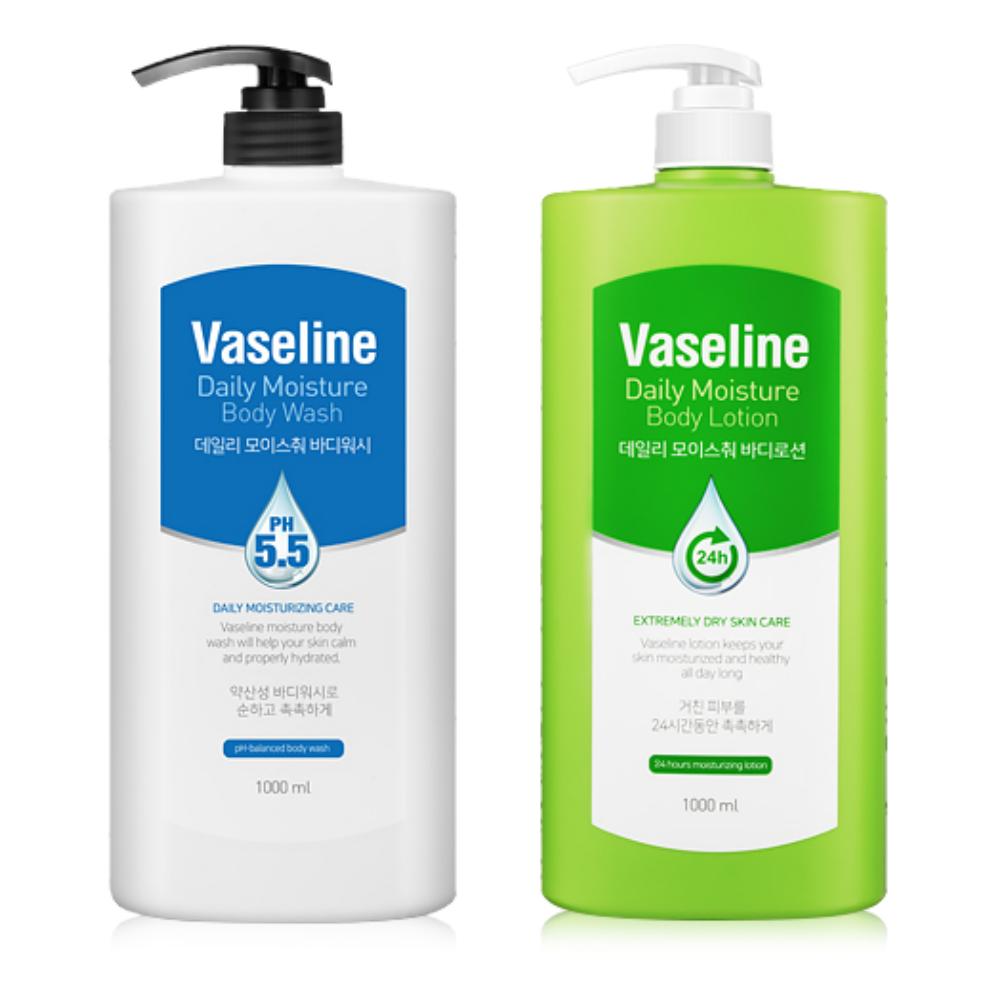 바세린 24h 더블 모이스춰 바디로션 1000ml 1개+ 바세린 약산성 바디워시 1000ml 1개 17,900원