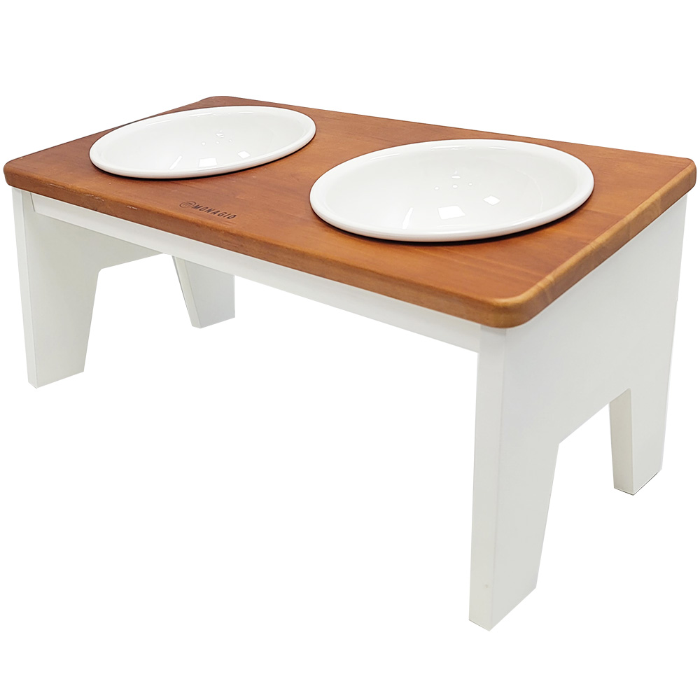 모나지오 반려동물 중대형견 네츄럴 원목 식기 도자기 2구 38,900원