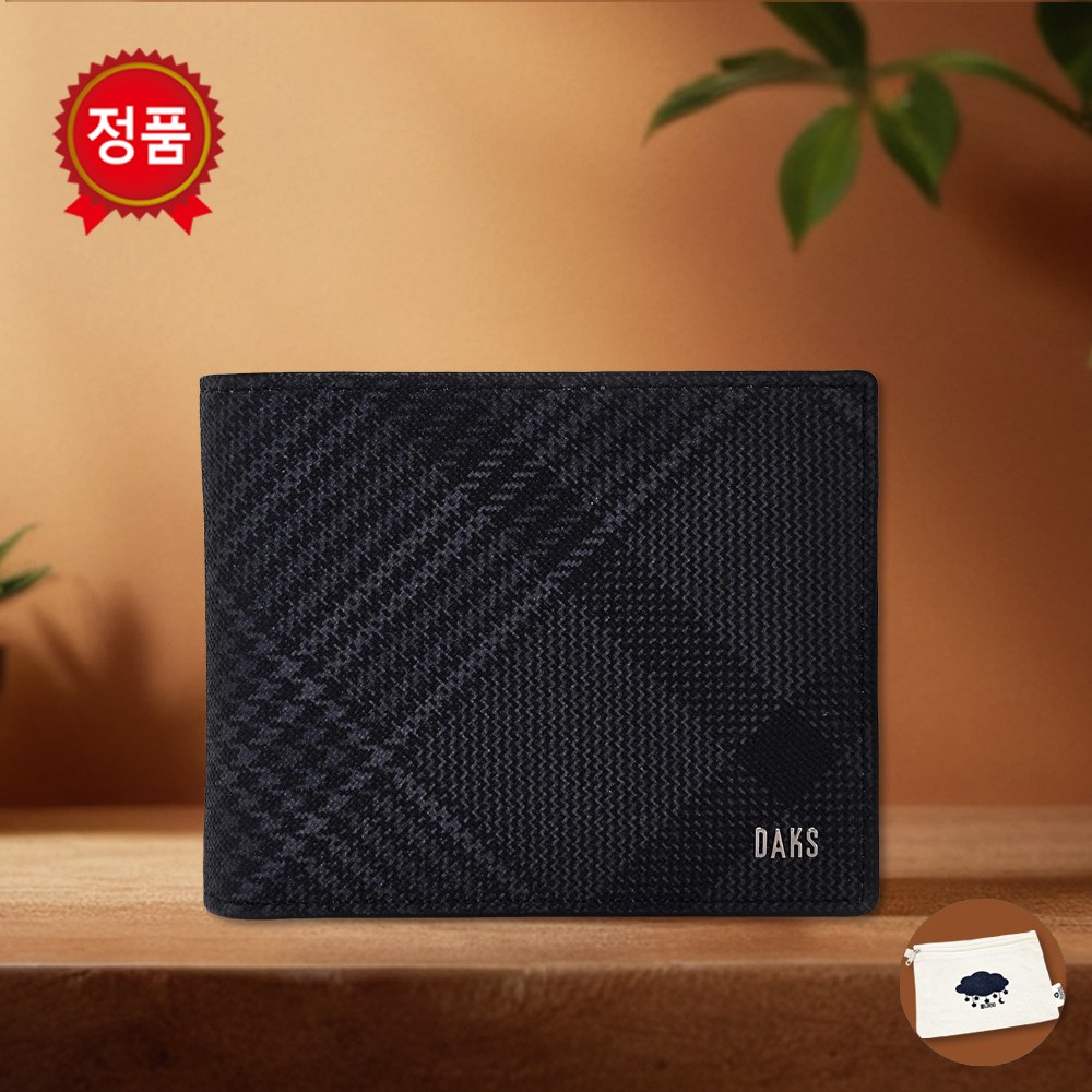 [선물포장] 닥스 가죽 체크패턴 남성 반지갑 DAL5B0509 (Laelo 친환경 지퍼파우치 증정) 187,700원