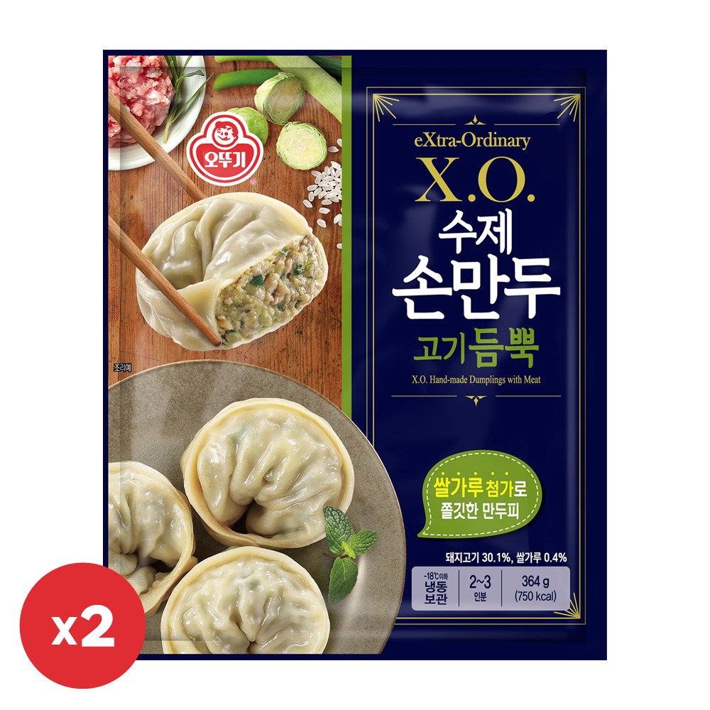 오뚜기 XO만두 수제손만두 고기듬뿍 고기 만두 364g 4봉지, 364g, 4개 23,500원
