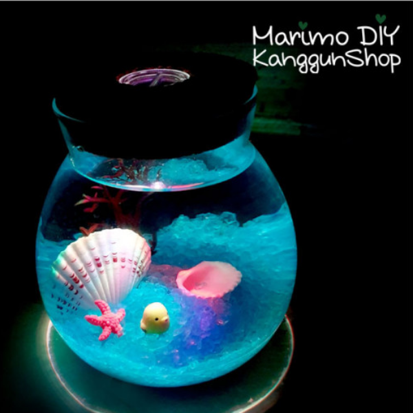 마리모 LED 유리 볼단지 어항 350ml 소사이즈 1cm 포함 키트세트 11,500원