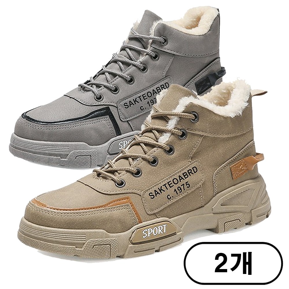 1+1 차쿠 남자 겨울 방한 작업화 털신 기모 두꺼운 캠핑 등산 낚시 스노우 털부츠 27,800원