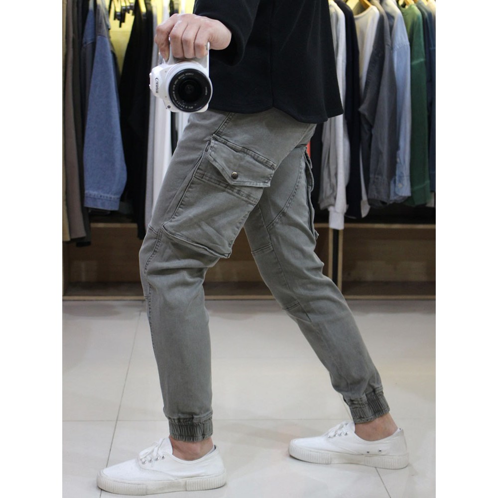 IM 남자 밴딩 피그먼트 워싱 스판 절개 카고 10부 조거팬츠 [2컬러] 43,000원
