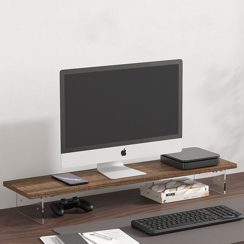 무타공마켓 아크릴 우드 감각적인 높이조절 모니터받침대 듀얼 원목 스탠드 받침 17,540원