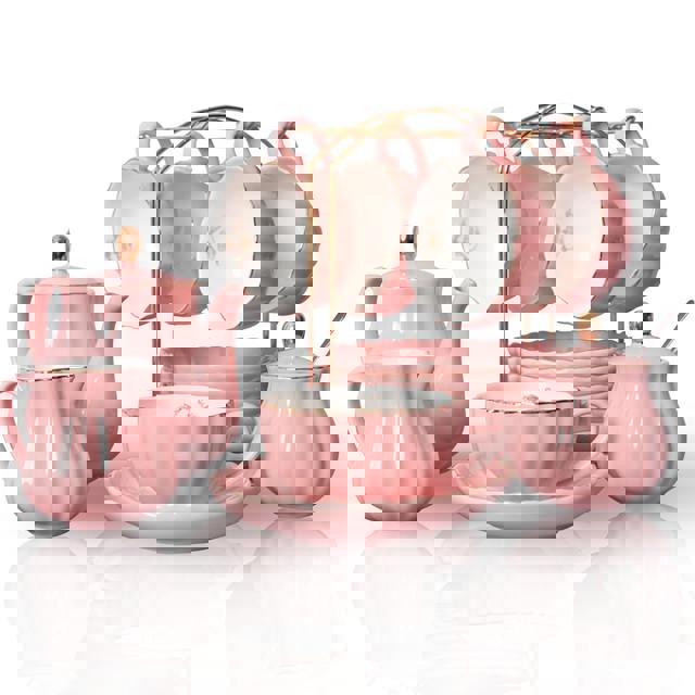 도자기 티 세트/명품 찻잔세트/ 스웨자르 도자기 티 세트, 6인용 영국 (Color-Pink) 161,990원